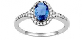 Bague de Fianailles Saphir et diamant