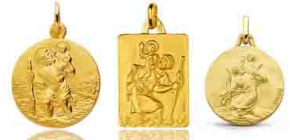 Médaille Saint Christophe, Or jaune 750, 18mm - Argyor