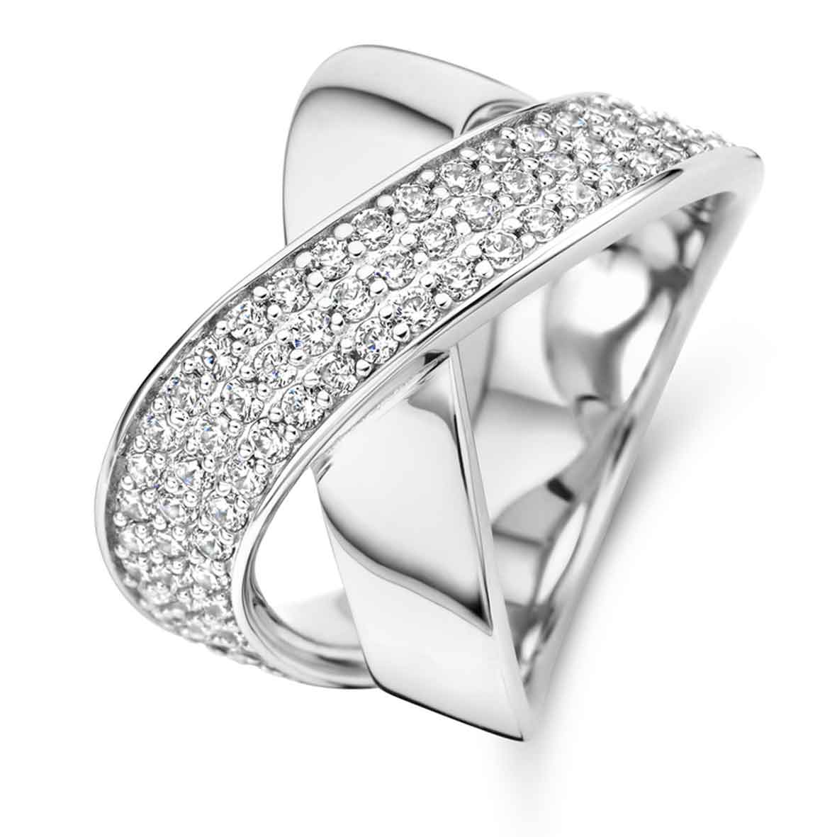 Bague Tank En Argent Massif Avec Zirconium - Style Robuste - Taille 56 - Occasion