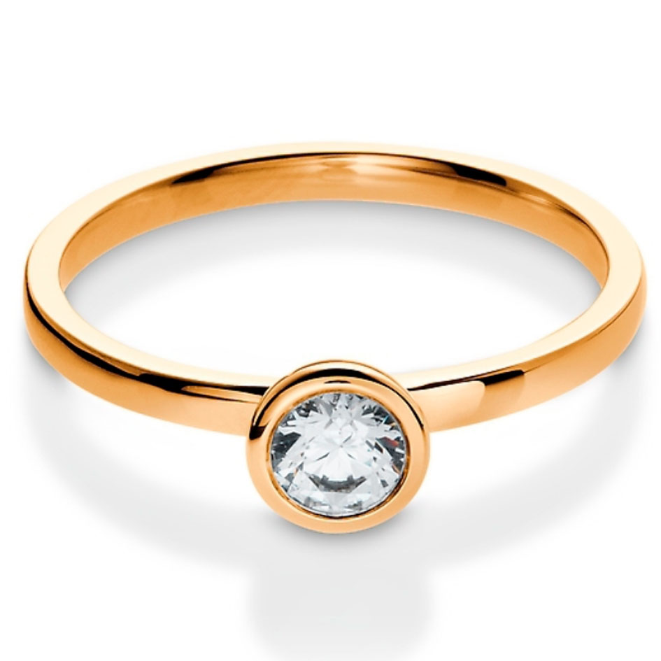 Bague de mariage diamant or rose Fannie