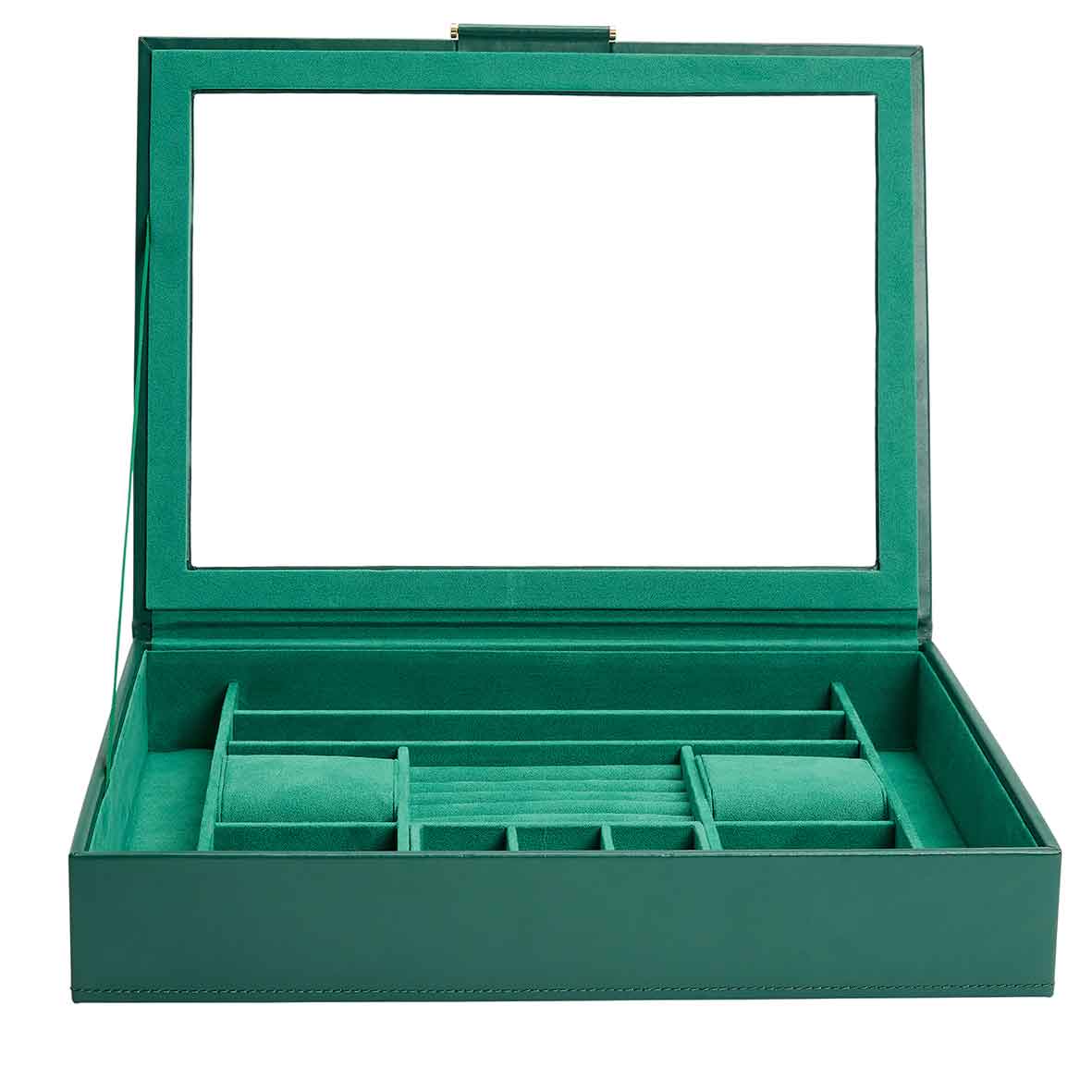 ⇒ Boîte à Bijoux Wolf 1834 - Sophia Jewelry Box w/ Window- Vert Forêt -  392412