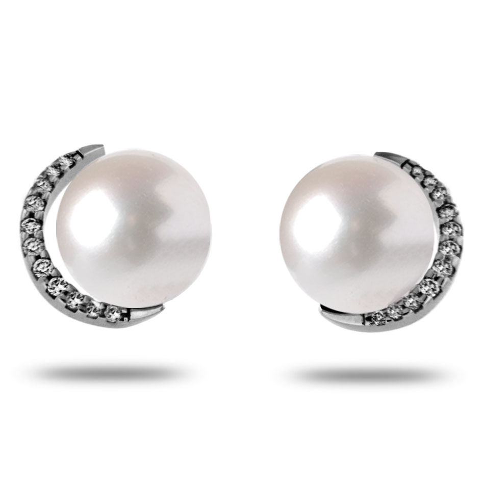 boucle oreille perle de culture blanche