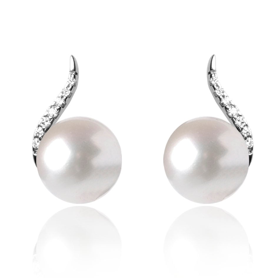boucle oreille perle blanche