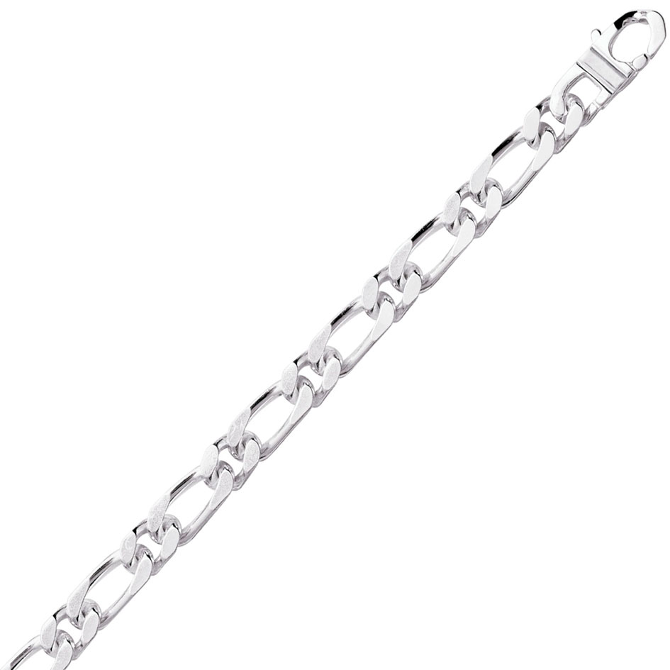 Bracelet Homme Maille Alternée Argent