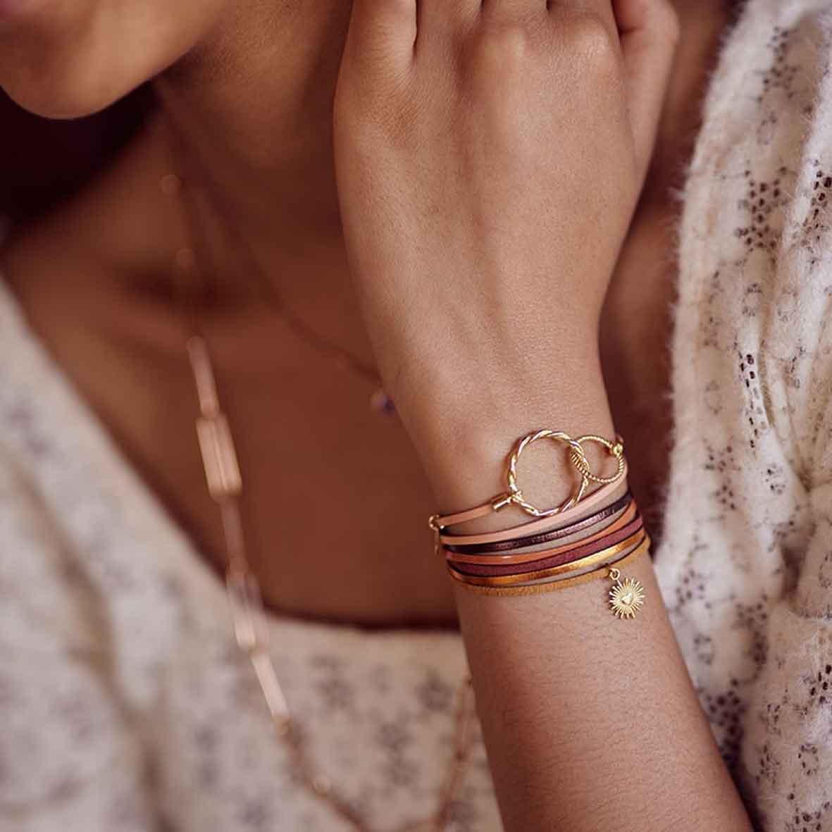 ♥ Bracelet Flowers For Zoé Lilou Bleu Profond Alessandra subtil