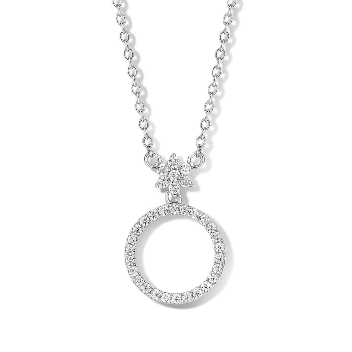 Namana Collier Halo Avec Une Pierre Centrale Solitaire De 6 Mm