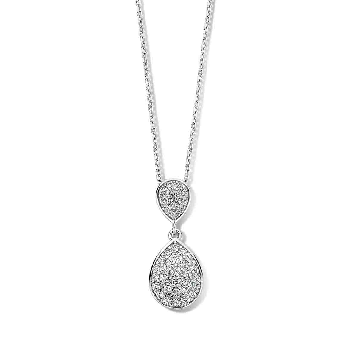 Collier Femme Argent 2 Triangles 33 Oxydes de Zirconium 70700353