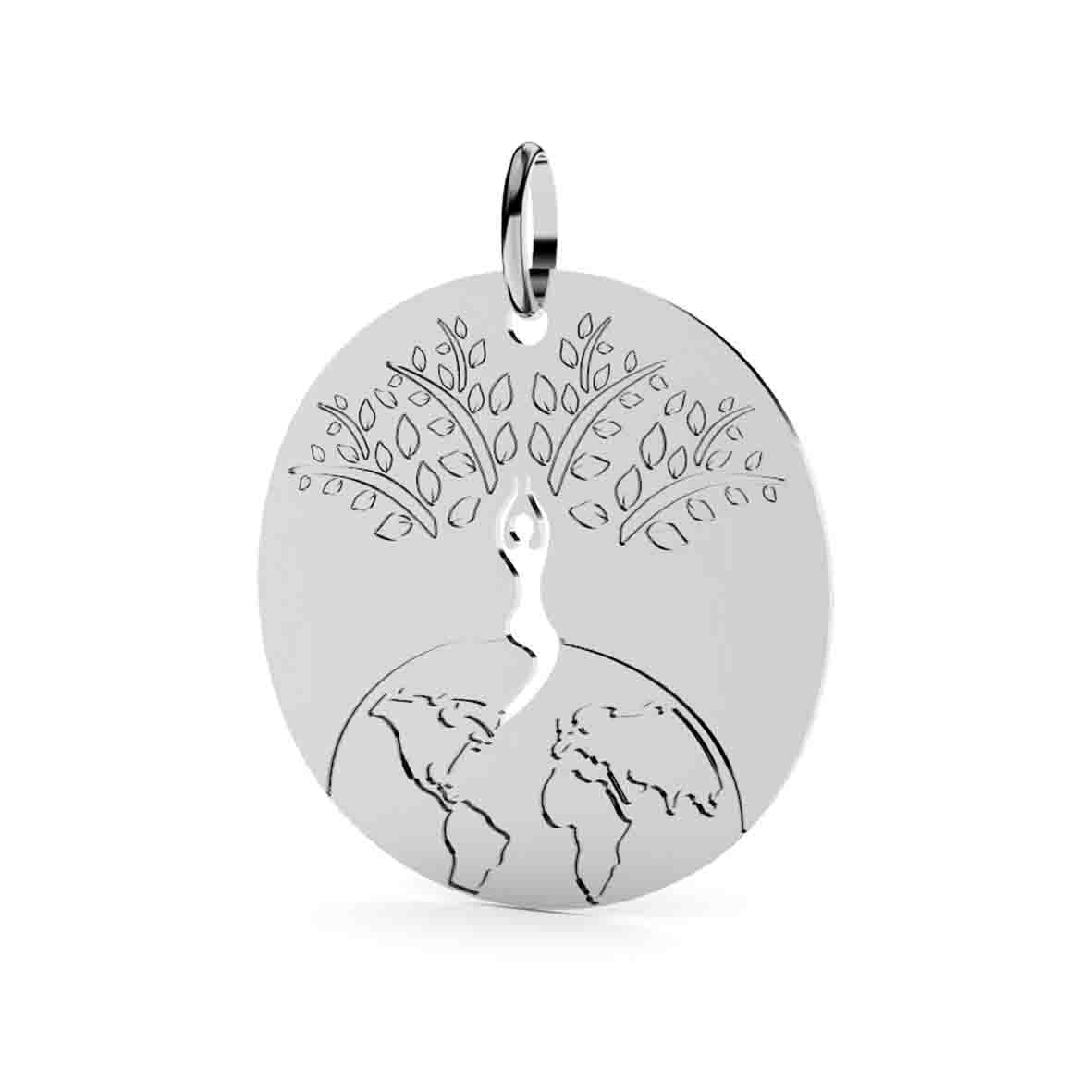 Médaille trèfle 4 feuilles - diamant & or jaune 18ct