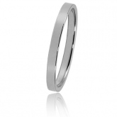Alliance Bonheur en or blanc large de 2 mm - Autre version