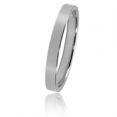 Alliance Bonheur en or blanc large de 3 mm - Autre version