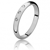 Alliance demi jonc diamant - Autre version