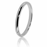 Alliance Demi Jonc en or blanc large de 2.5mm - Autre version