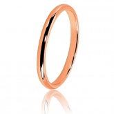 Alliance Demi Jonc en or rose large de 2 mm - Autre version
