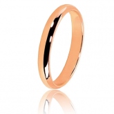 Alliance Demi Jonc en or rose large de 3 mm - Autre version