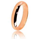 Alliance Demi Jonc en or rose large de 4 mm - Autre version