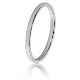 Alliance Fidelis en or blanc large de 2 mm - Autre version
