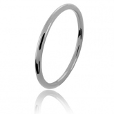 Alliance fil rond en or blanc large de 1 mm - Autre version
