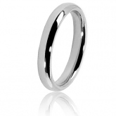 Alliance Jonc Parisien en or blanc large de 3.5 mm - Autre version