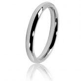 Alliance Jonc Parisien en or blanc large de 3 mm - Autre version