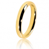 Alliance Jonc Parisien en or jaune large de 3.5 mm - Autre version