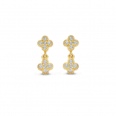 Boucles d'oreilles en argent plaqu or jaune avec 2 motifs floraux + OZ-Naiomy