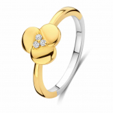 Bague argent plaqu or - fleur et oxydes - Naiomy