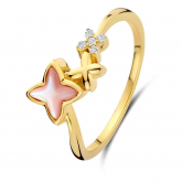 Bague argent plaqu or motif toile  et oxydes - Naiomy