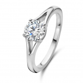 Bague argent sertie de zirconium - Naiomy 