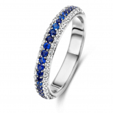 Bague Argent zirconium bleu et blanc Naiomy 