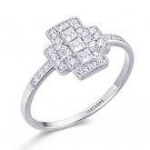 Bague de Syracuse en or blanc et diamants - Autre version