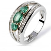 Bague meraude et diamants - Autre version