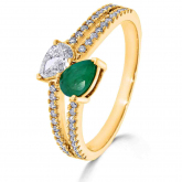 Bague Emeraude et diamants - Autre version
