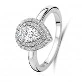 Bague en argent -entourage poire oxydes - Naiomy - Pour complter
