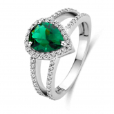 Bague en argent - oxydes vert et blancs - Naiomy - Pour compl&eacute;ter