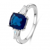Bague en argent pierre bleue et oxydes - Naiomy - Pour complter