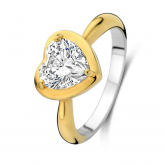 Bague en argent plaqu or en forme de cur oxydes - Naiomy - Pour complter