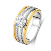 Bague en argent - plaqu or oxydes - Naiomy - Pour complter