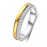 Bague en argent - plaqu or oxydes - Naiomy - Pour complter