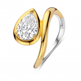 Bague en argent - plaqu or oxydes - Naiomy - Pour complter