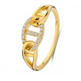Bague en argent - plaqu or oxydes liens- Naiomy - Pour complter