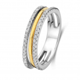 Bague en argent- plaqu or oxydes - Naiomy - Pour complter