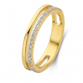 Bague en argent  -  plaqu-or - sertie de zirconium Naiomy Silver