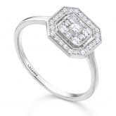 Bague Octo en or blanc et diamants - Autre version