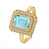 Bague Aigue Marine et diamants - Autre version