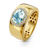 Bague Aigue marine et diamants - Autre version