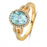 Bague Aigue Marine et diamants - Pour complter