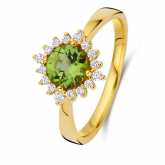 Bague Pridot et diamants - Pour complter
