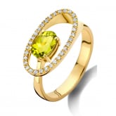 Bague Pridot et diamants - Pour complter