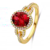 Bague rhodolite et diamants - Autre version