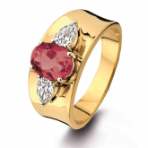Bague Tourmaline rose et diamants - Autre version